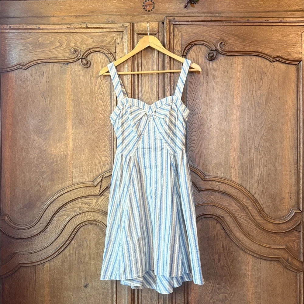 Free People Blue and White Striped Mini Dress